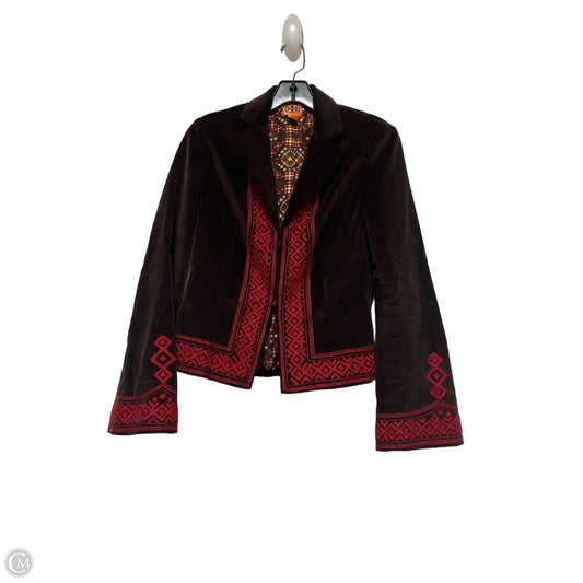 Blazer Designer By Tory Burch In Brown & Red, Size: Xs