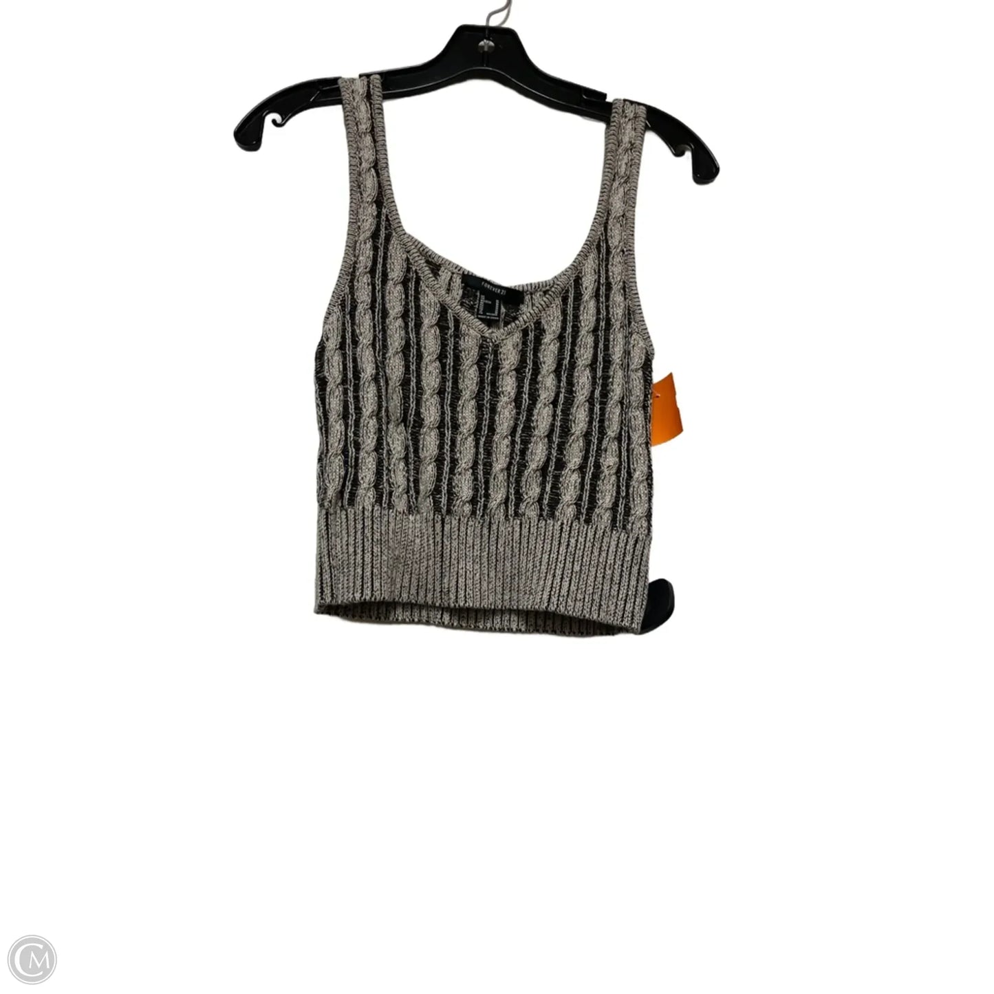Top Sleeveless By Forever 21 In Black & Tan, Size: M
