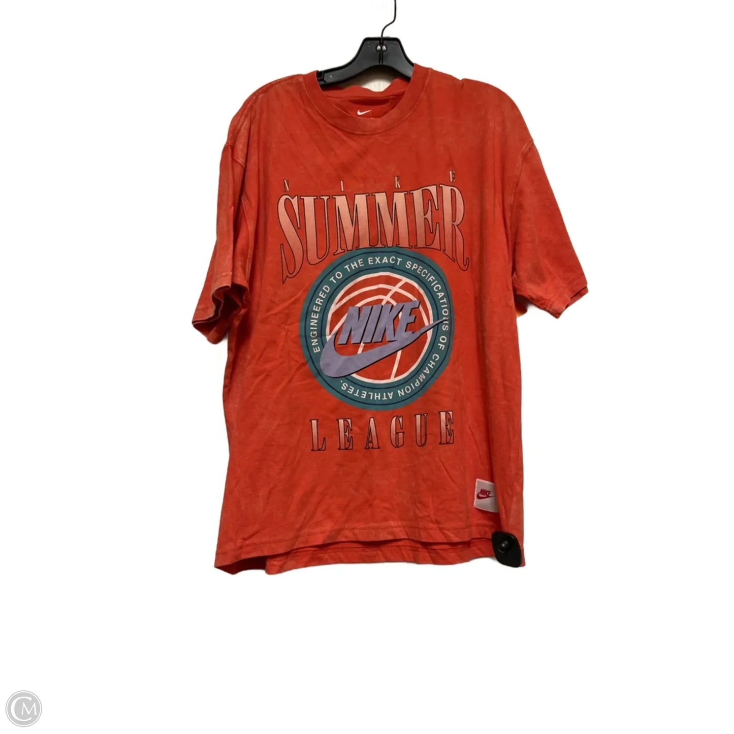 Athletic Top Short Sleeve By Nike Apparel In Orange, Size: M