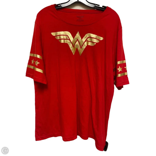 Top Short Sleeve Basic By Clothes Mentor In Gold & Red, Size: 3x