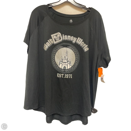 Top Short Sleeve Basic By Disney In Black & Silver, Size: 3x