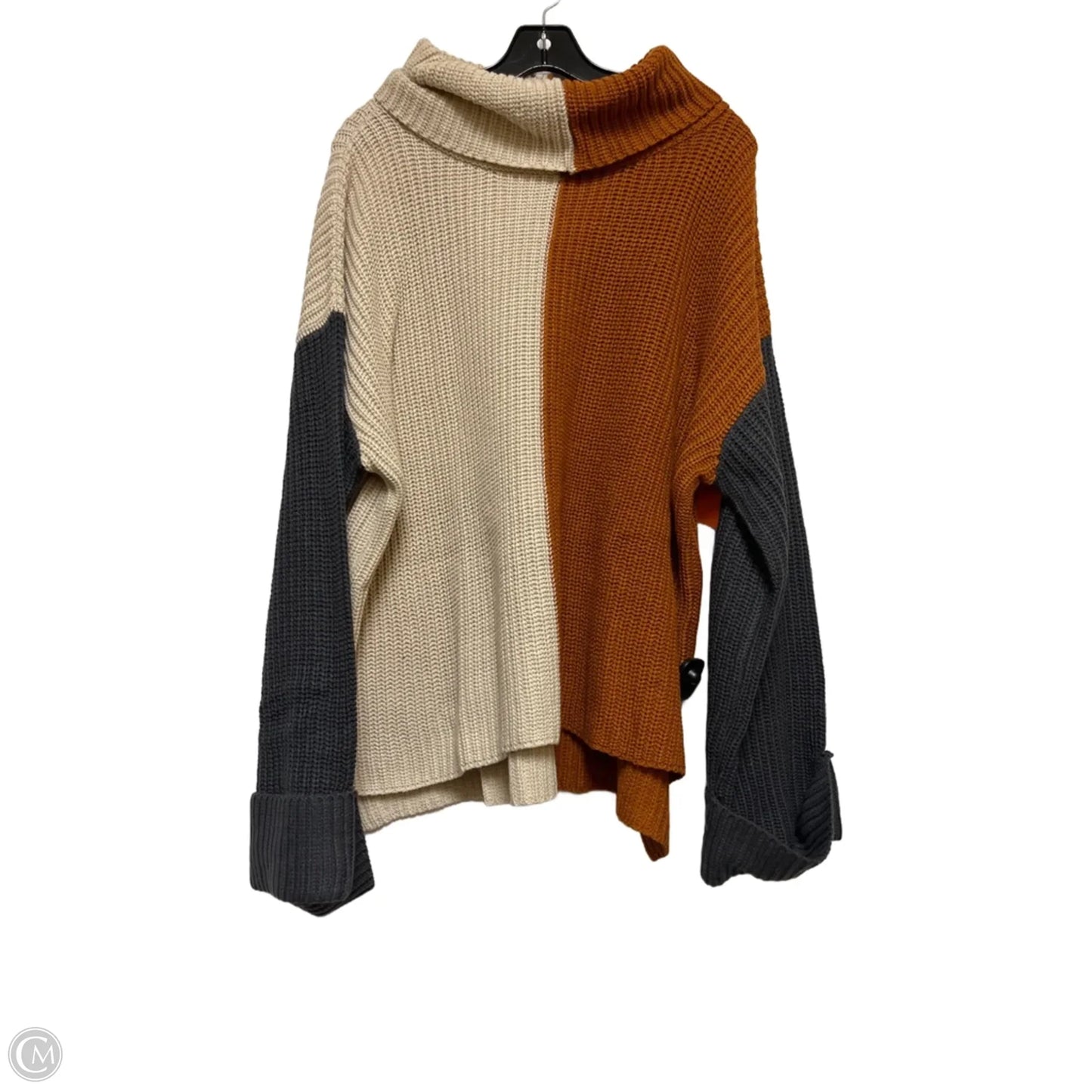Sweater By Blu Pepper In Orange & Tan, Size: L
