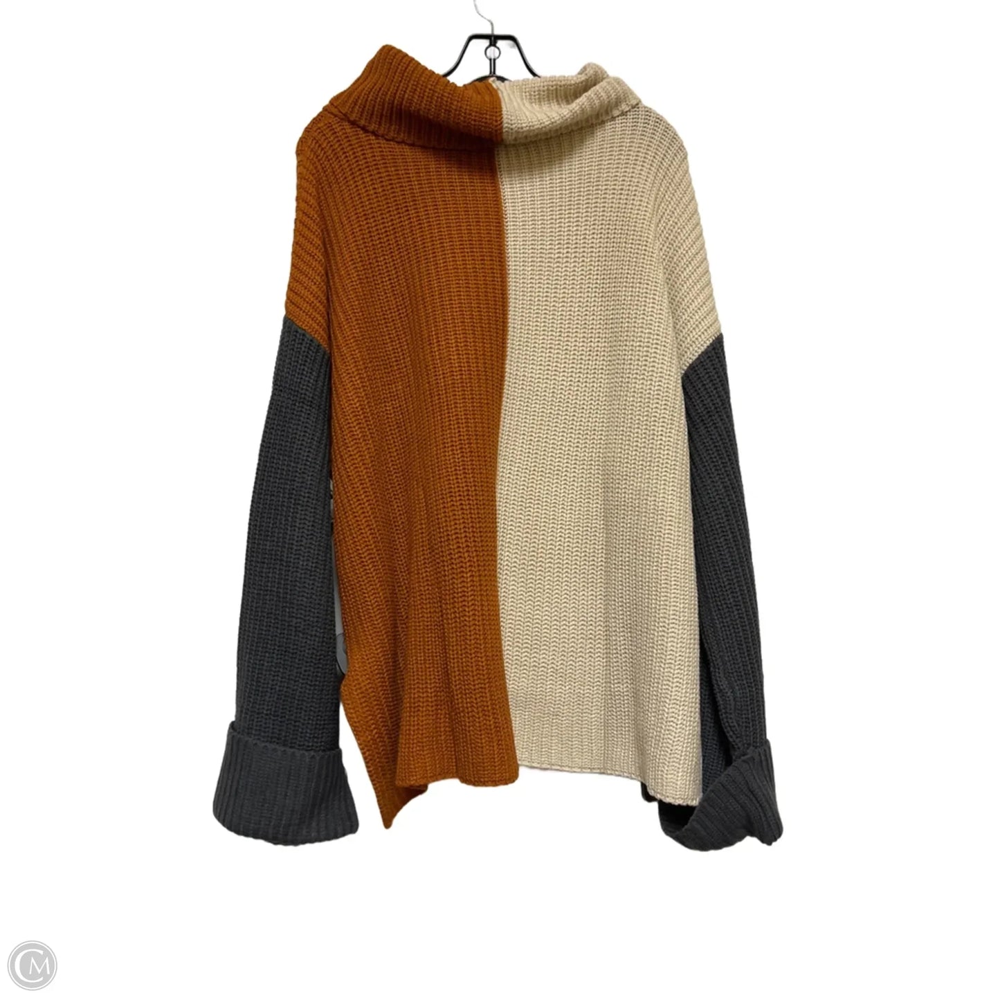 Sweater By Blu Pepper In Orange & Tan, Size: L