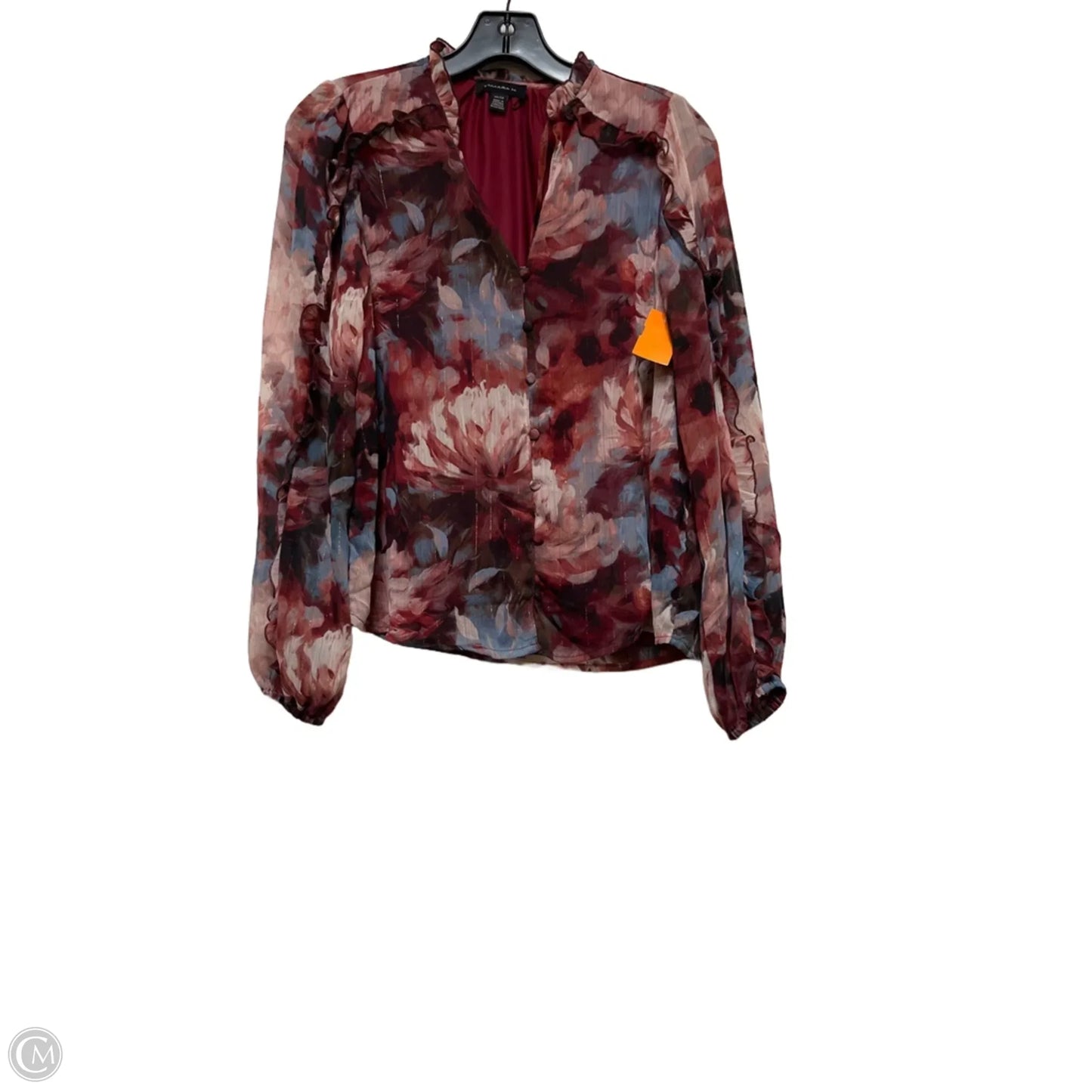 Top Long Sleeve By Tamara H In Maroon, Size: Xs