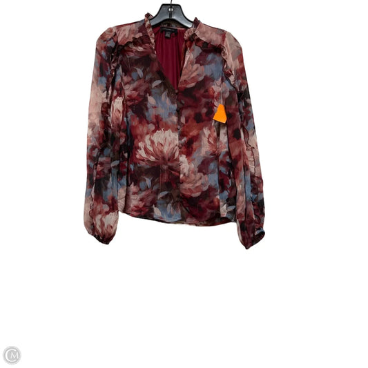 Top Long Sleeve By Tamara H In Maroon, Size: Xs