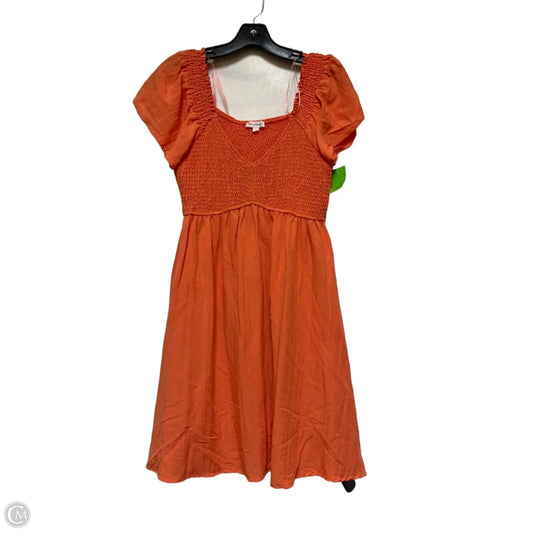 Dress Casual Short By Blu Pepper In Orange, Size: L