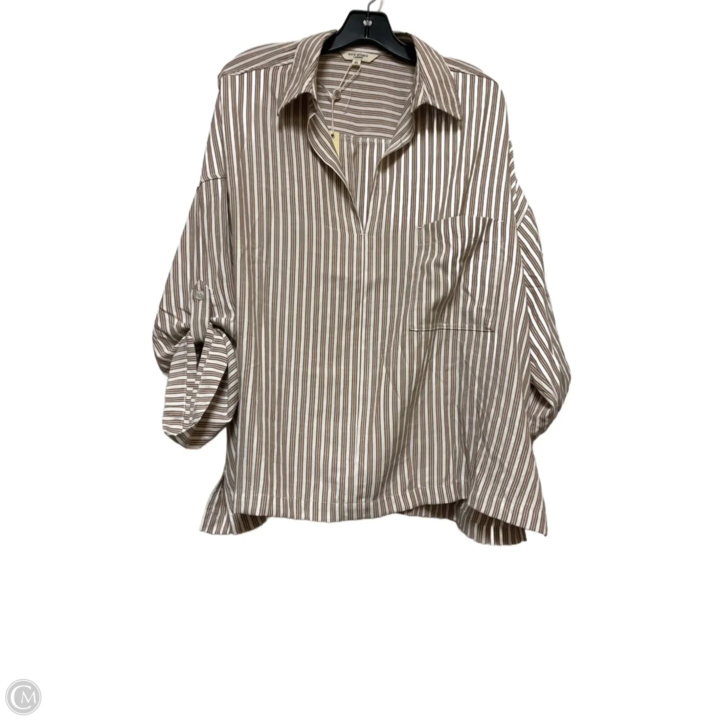 Top Long Sleeve By Max Studio In Striped Pattern, Size: 2x
