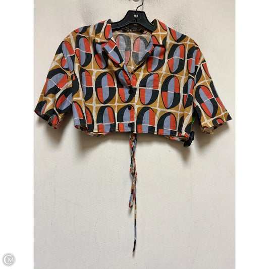 Top Short Sleeve By Zara In Multi-colored, Size: S