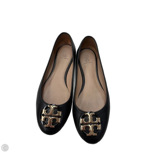 Shoes Designer By Tory Burch In Black & Gold, Size: 6