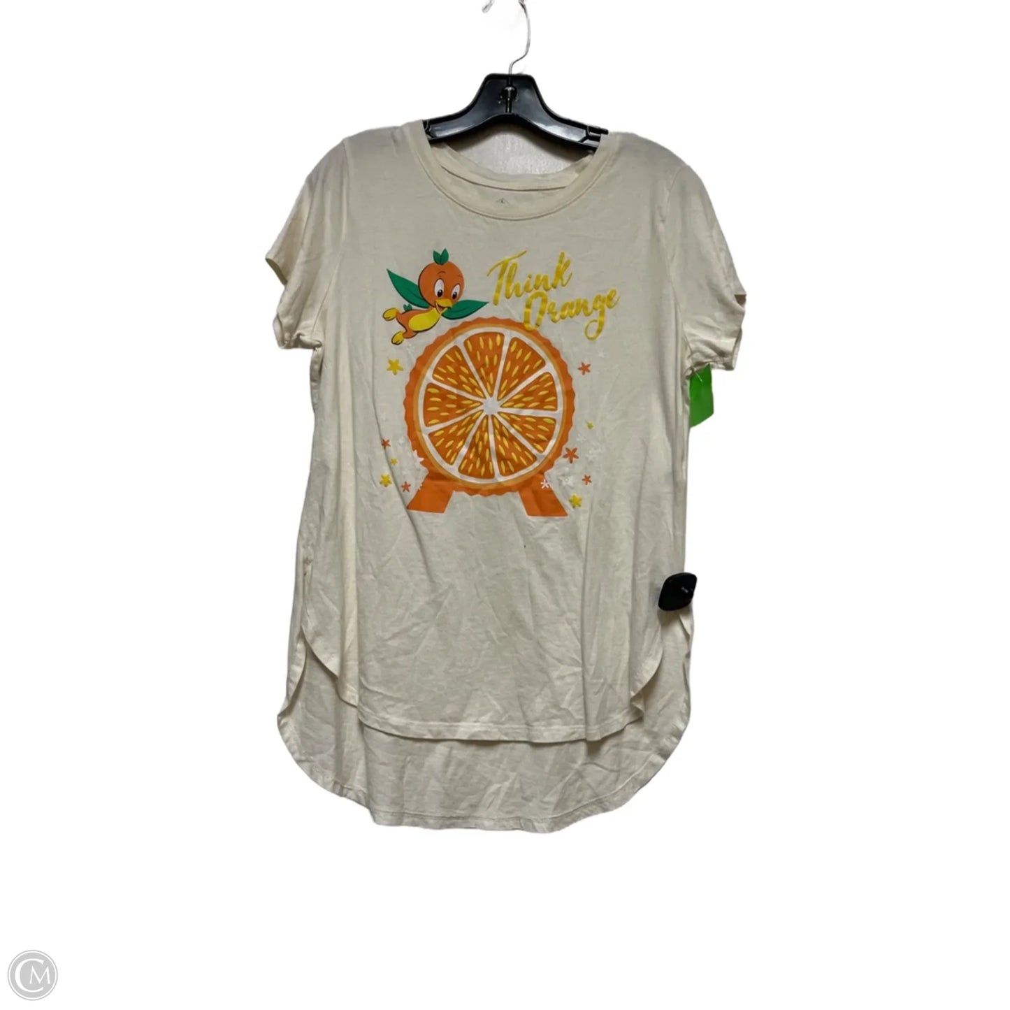 Top Short Sleeve Basic By Disney Store In Cream & Orange, Size: L
