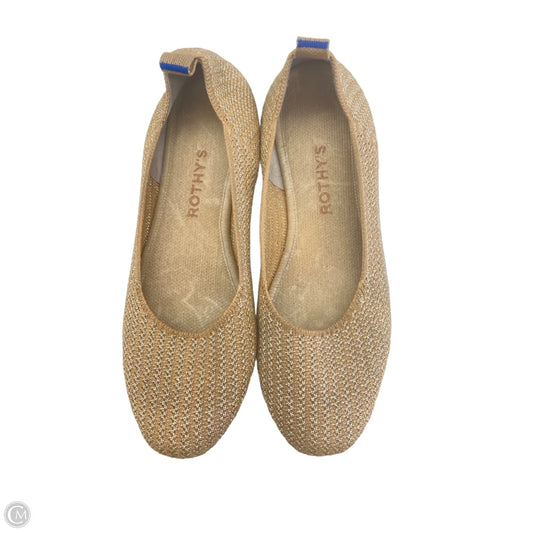 Shoes Flats By Rothys In Gold & Tan, Size: 8