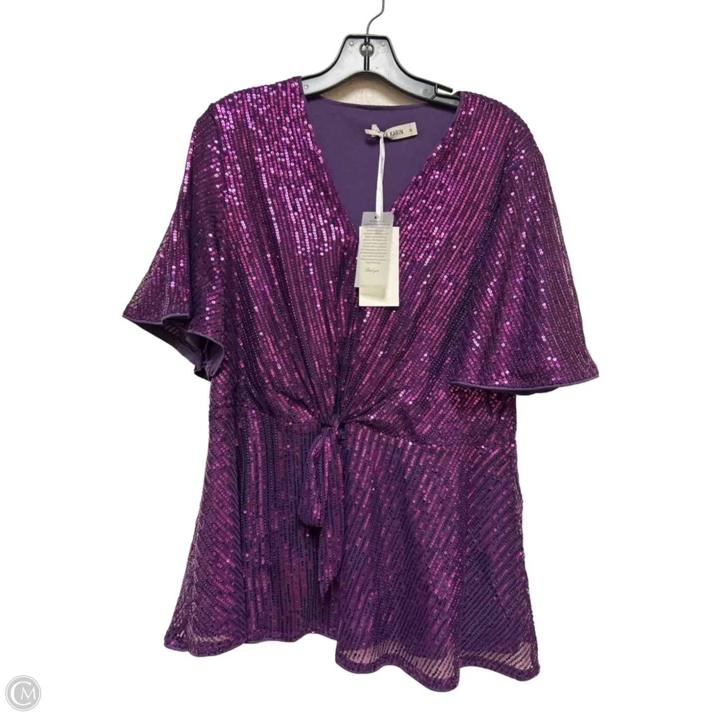 Top Short Sleeve By Grace Karin In Purple, Size: Xl