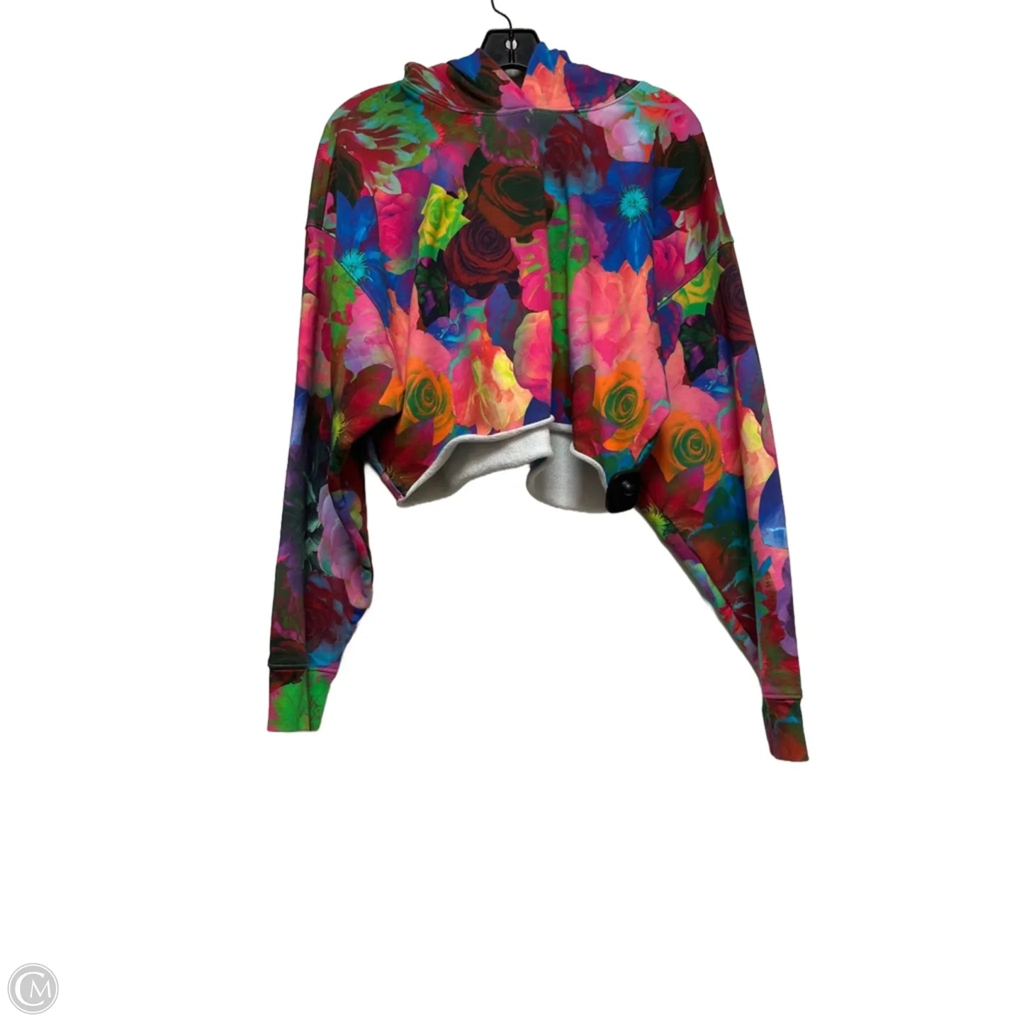 Sweatshirt Hoodie By Desigual In Floral Print, Size: L