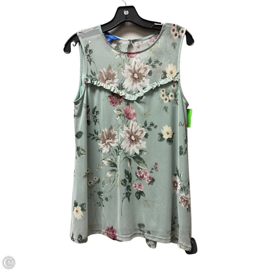 Top Sleeveless By Apt 9 In Floral Print, Size: M