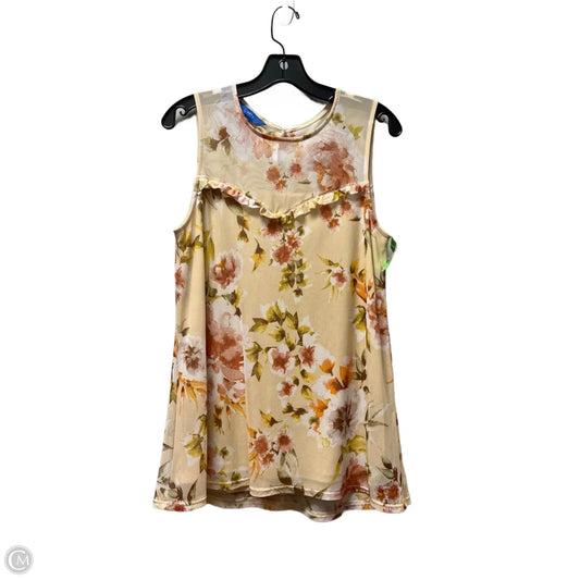 Top Sleeveless By Apt 9 In Floral Print, Size: M