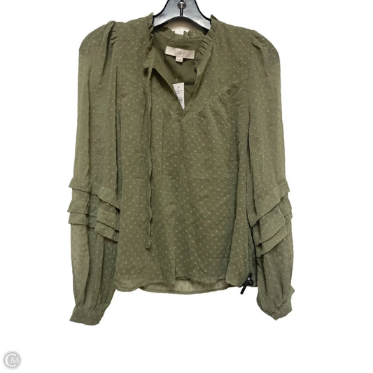 Top Long Sleeve By Loft In Green, Size: Xs
