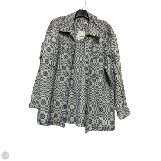 Jacket Shirt By Free People In Blue & Cream, Size: Xs