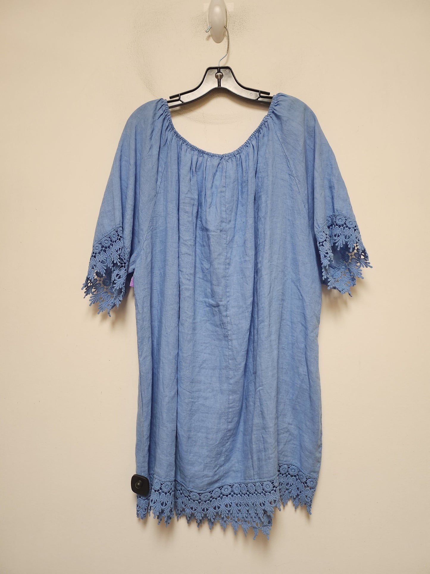 Blue Top Short Sleeve Clothes Mentor, Size 3x