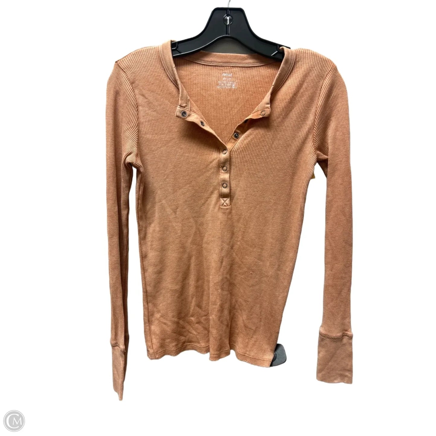 Top Long Sleeve Basic By Aerie In Orange, Size: Xs