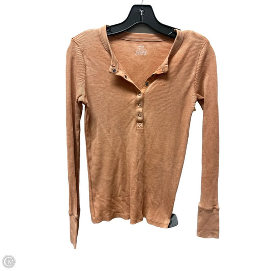 Top Long Sleeve Basic By Aerie In Orange, Size: Xs