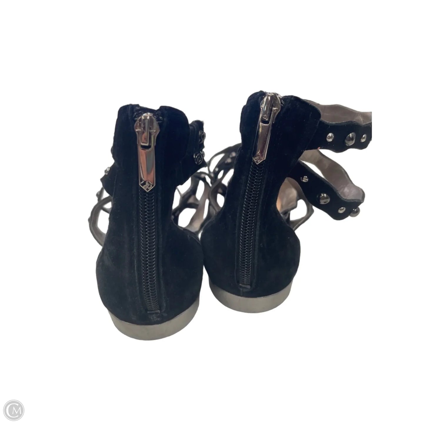 Sandals Flats By Sam Edelman In Black & Silver, Size: 10