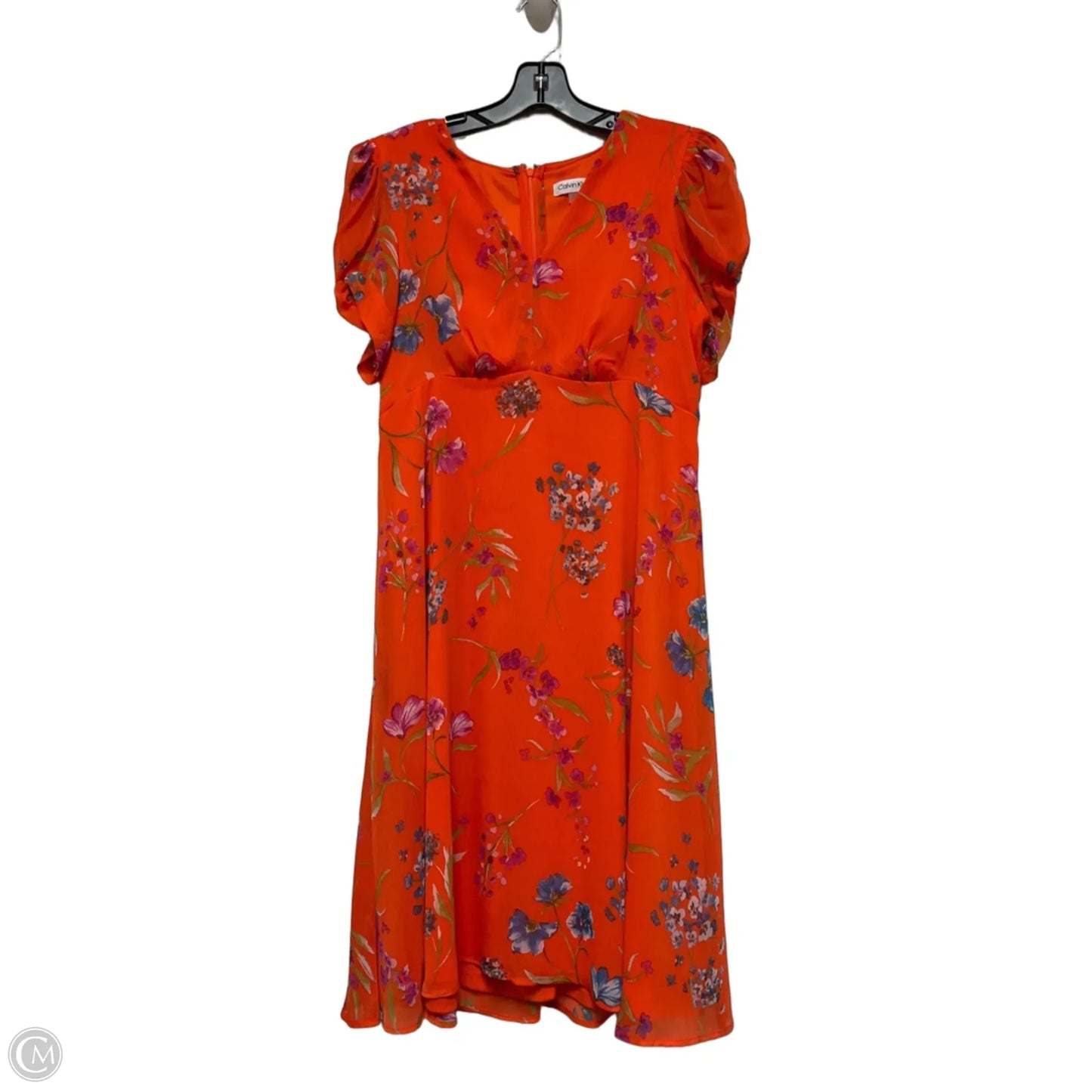 Dress Casual Midi By Calvin Klein In Floral Print, Size: M