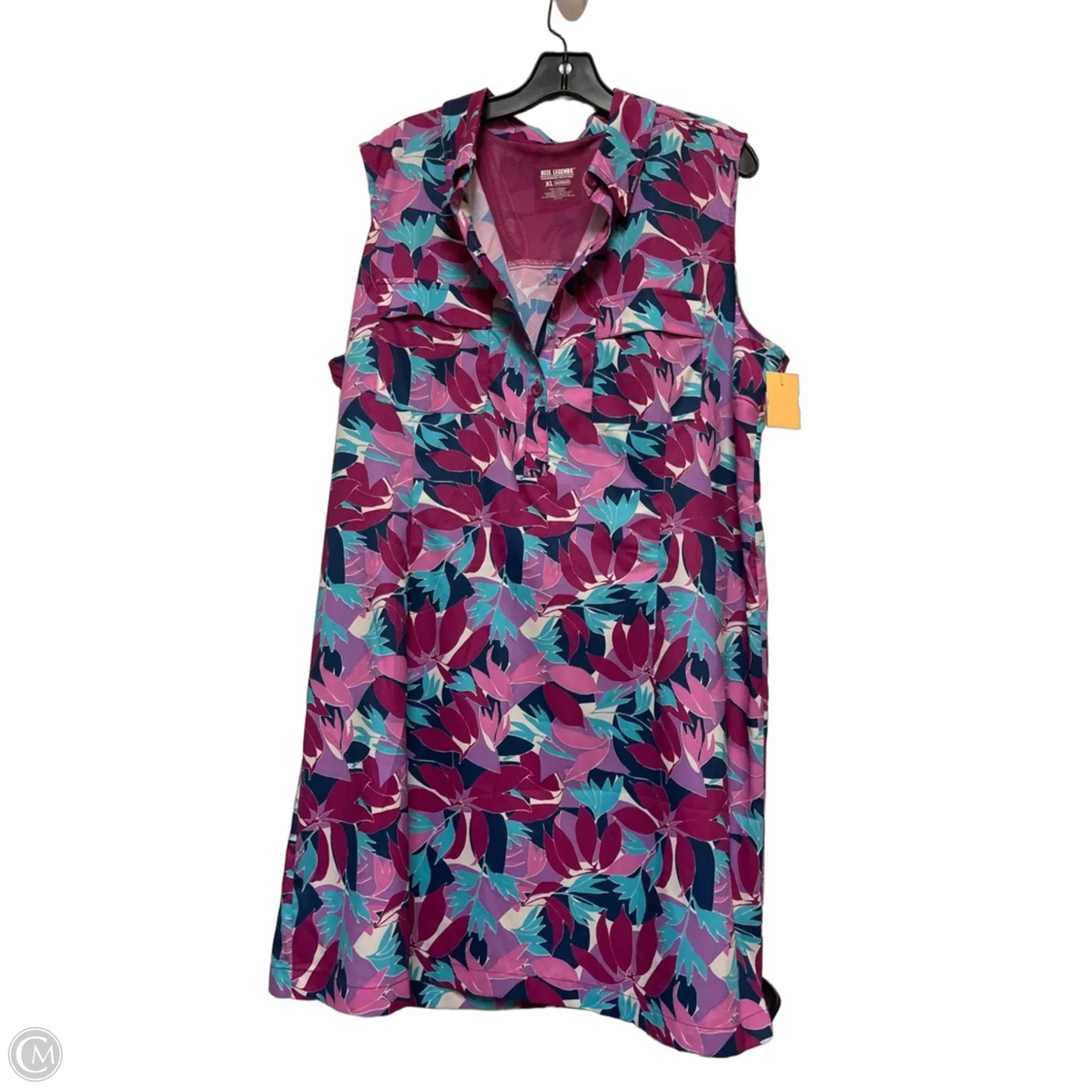 Athletic Dress By Reel Legends In Blue & Purple, Size: Xl