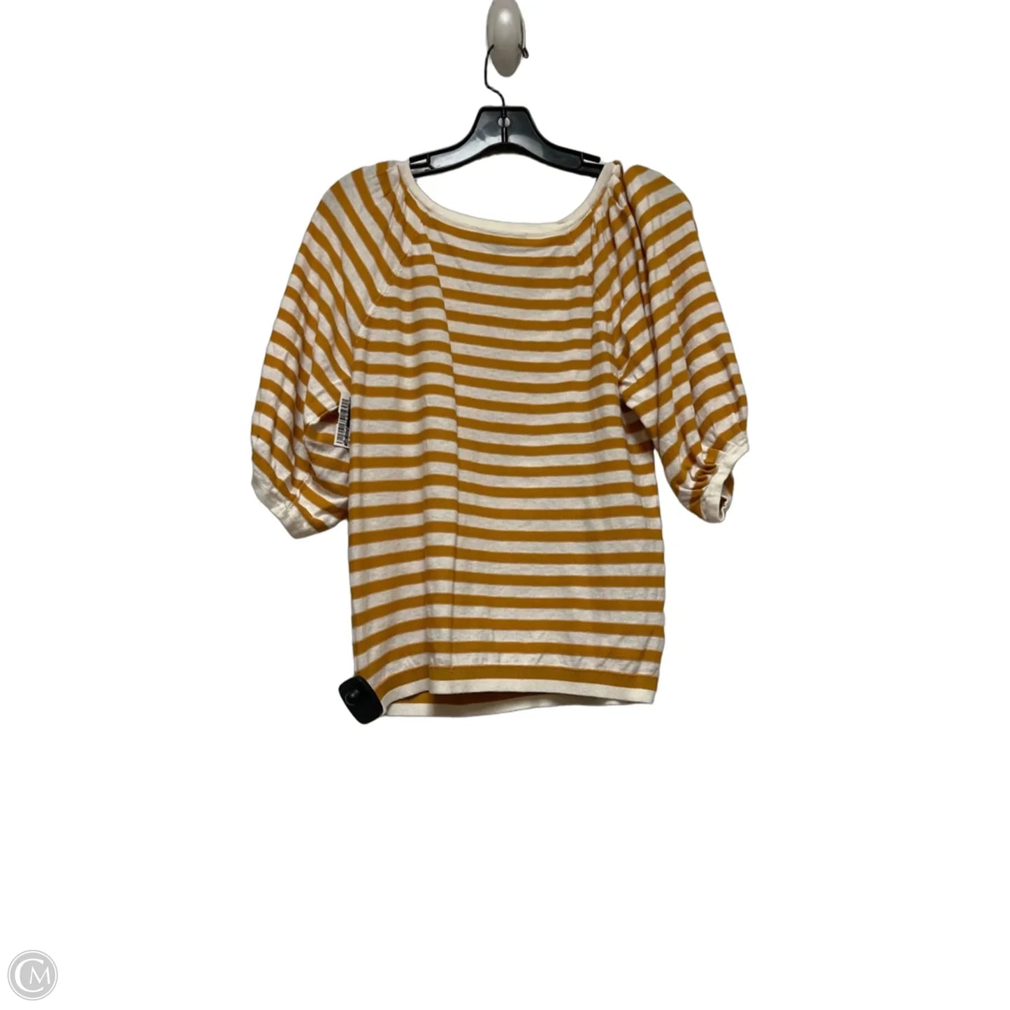 Top Short Sleeve By Ann Taylor In Striped Pattern, Size: M