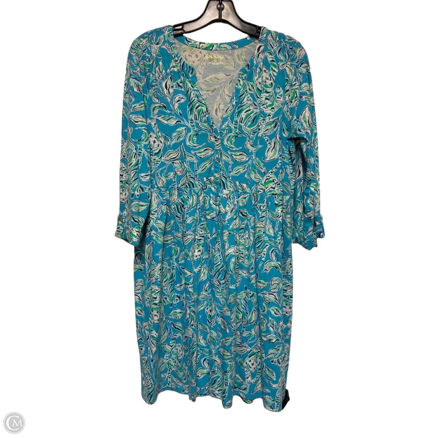 Dress Designer By Lilly Pulitzer In Blue & Green, Size: M