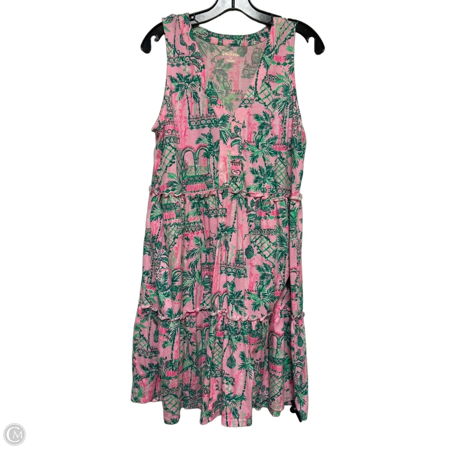 Dress Designer By Lilly Pulitzer In Green & Pink, Size: M