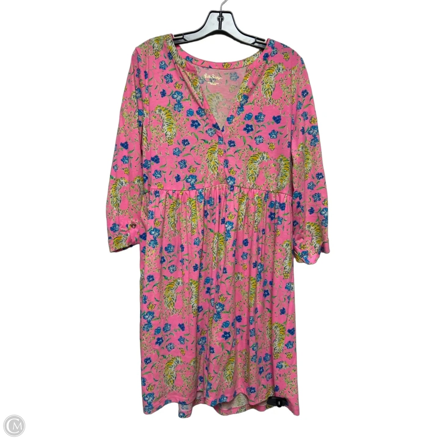 Dress Designer By Lilly Pulitzer In Pink & Yellow, Size: M