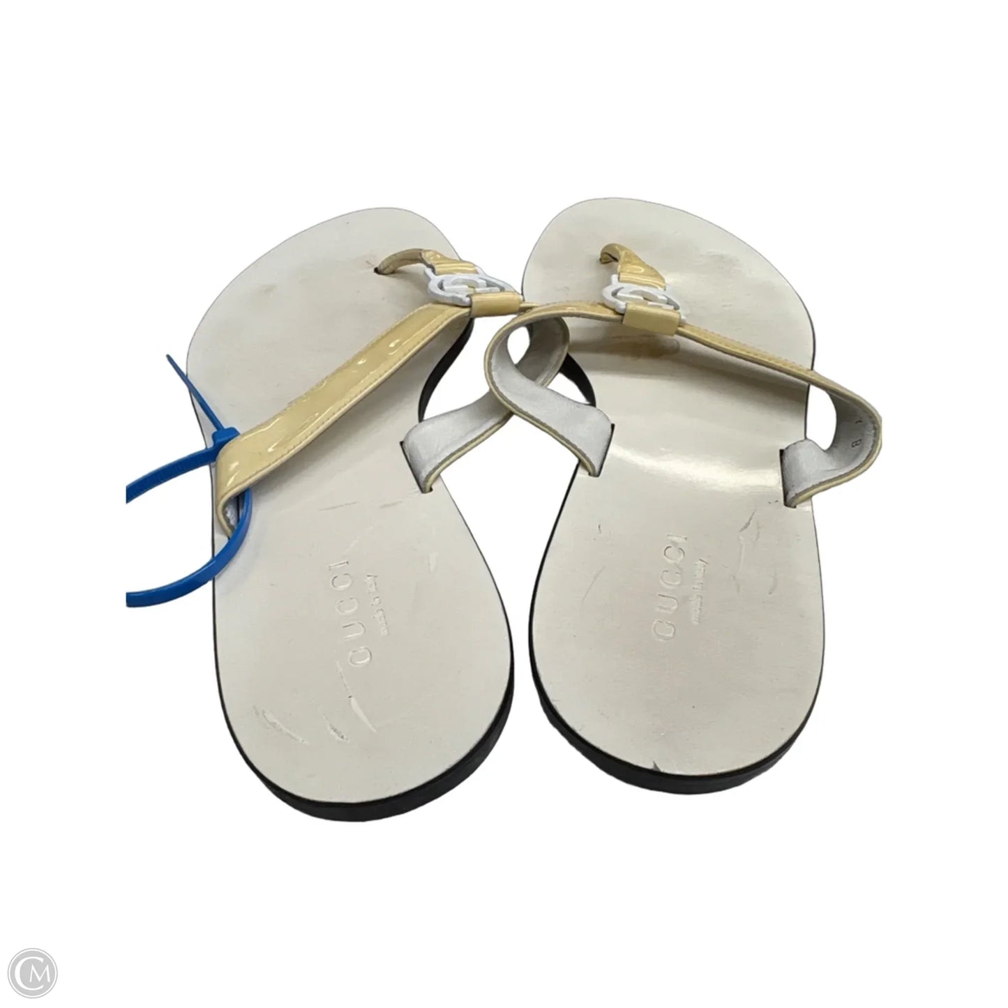 Sandals Luxury Designer By Gucci In Yellow, Size: 7