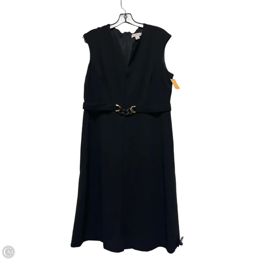 Dress Casual Midi By Liz Claiborne In Black, Size: Xl