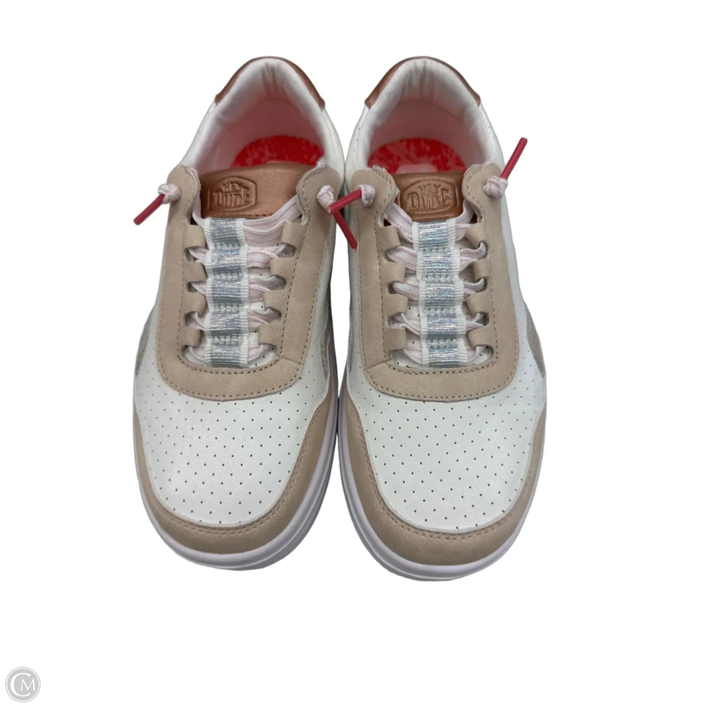 Shoes Sneakers By Hey Dude In Pink & White, Size: 6