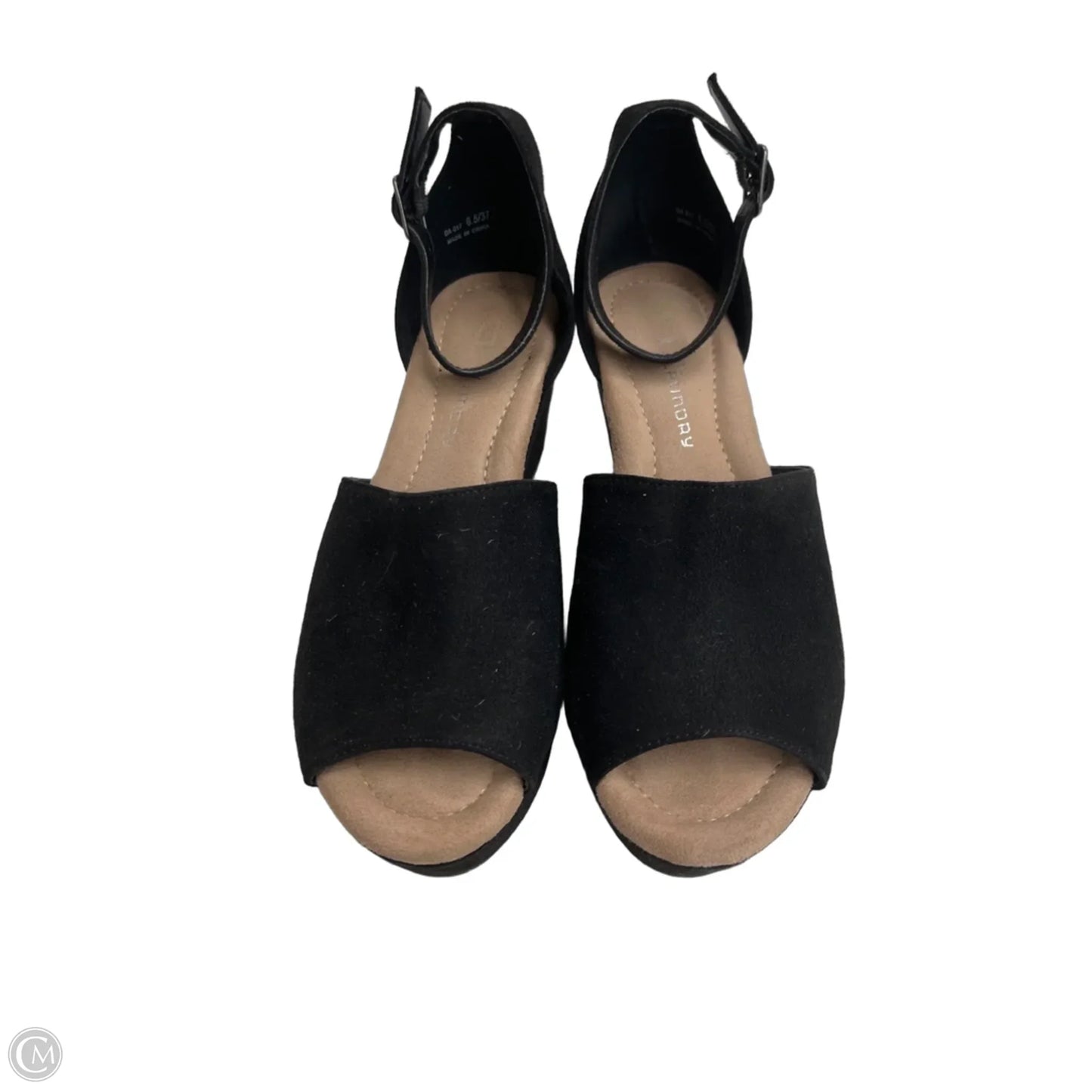 Sandals Heels Wedge By Chinese Laundry In Black, Size: 6.5