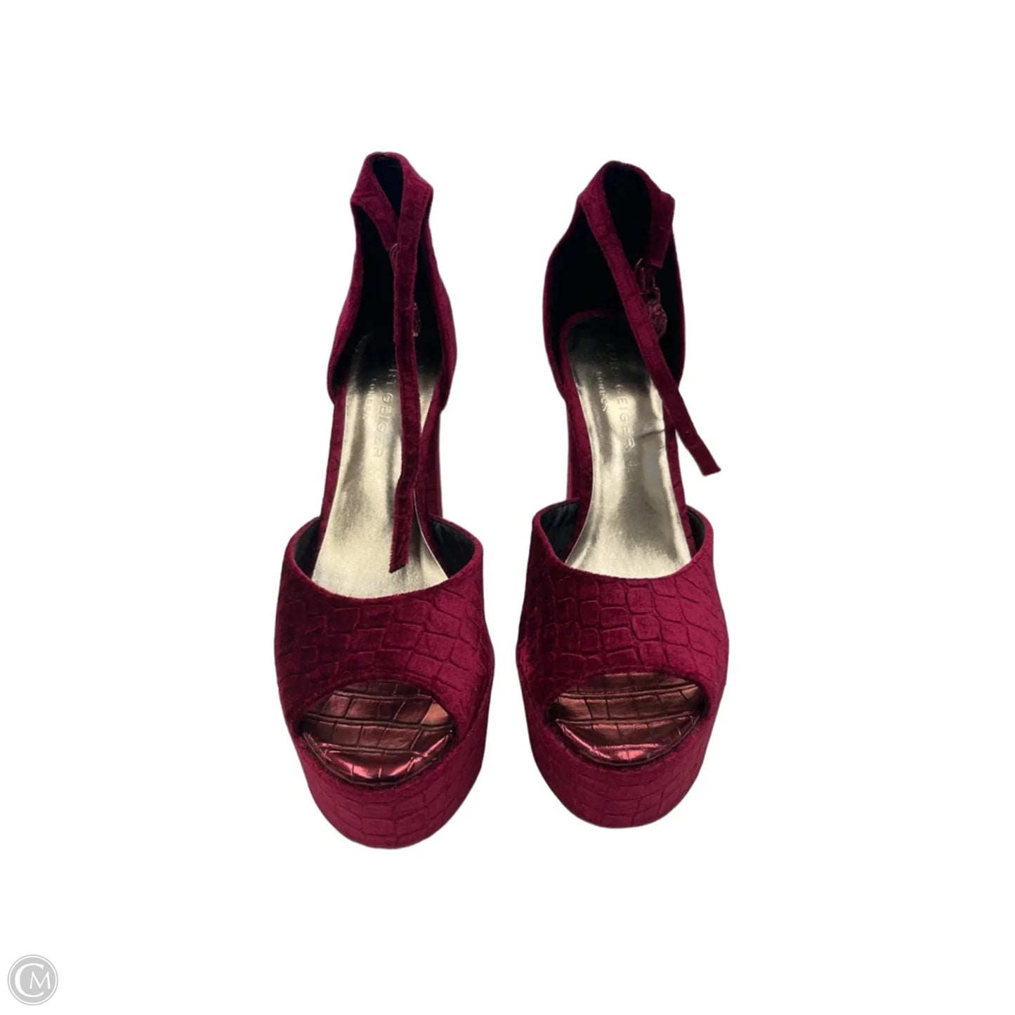 Shoes Heels Block By Kurt Geiger London In Maroon, Size: 9.5