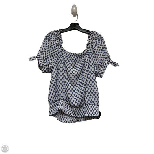 Top Short Sleeve By Michael By Michael Kors In Blue & White, Size: Xl