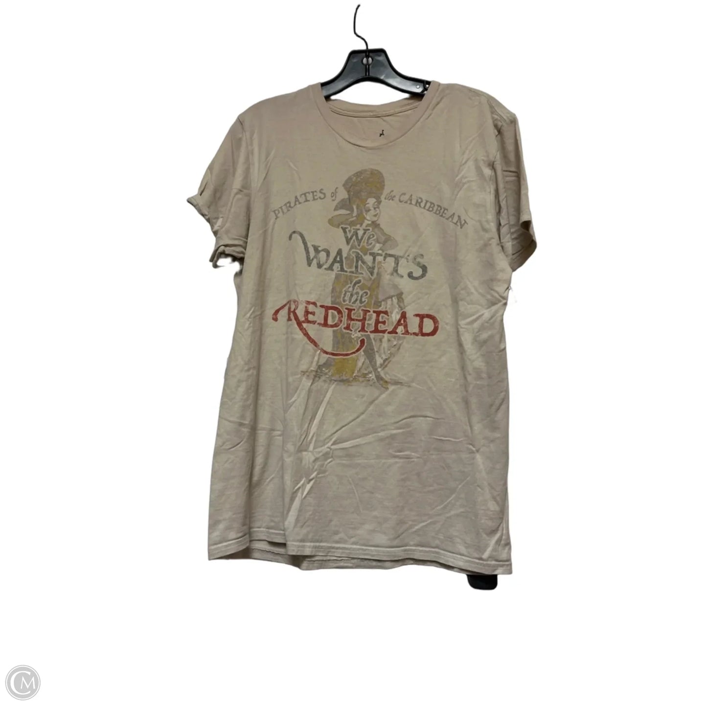 Top Short Sleeve Basic By Disney Store In Tan, Size: M