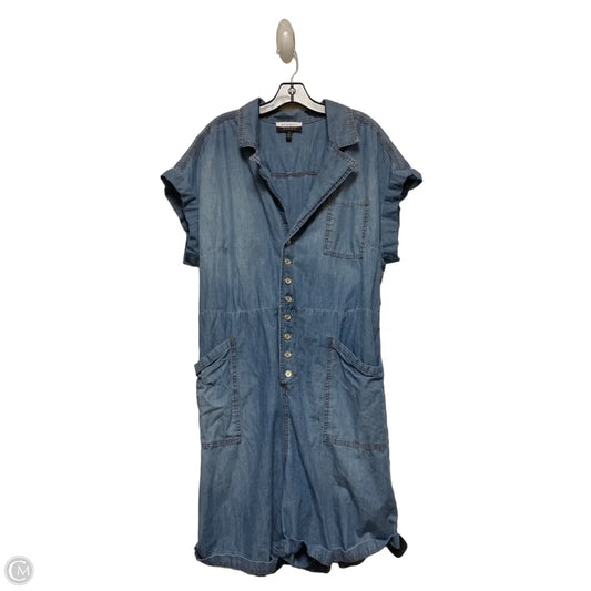 Romper By Eloquii In Blue Denim, Size: 2x