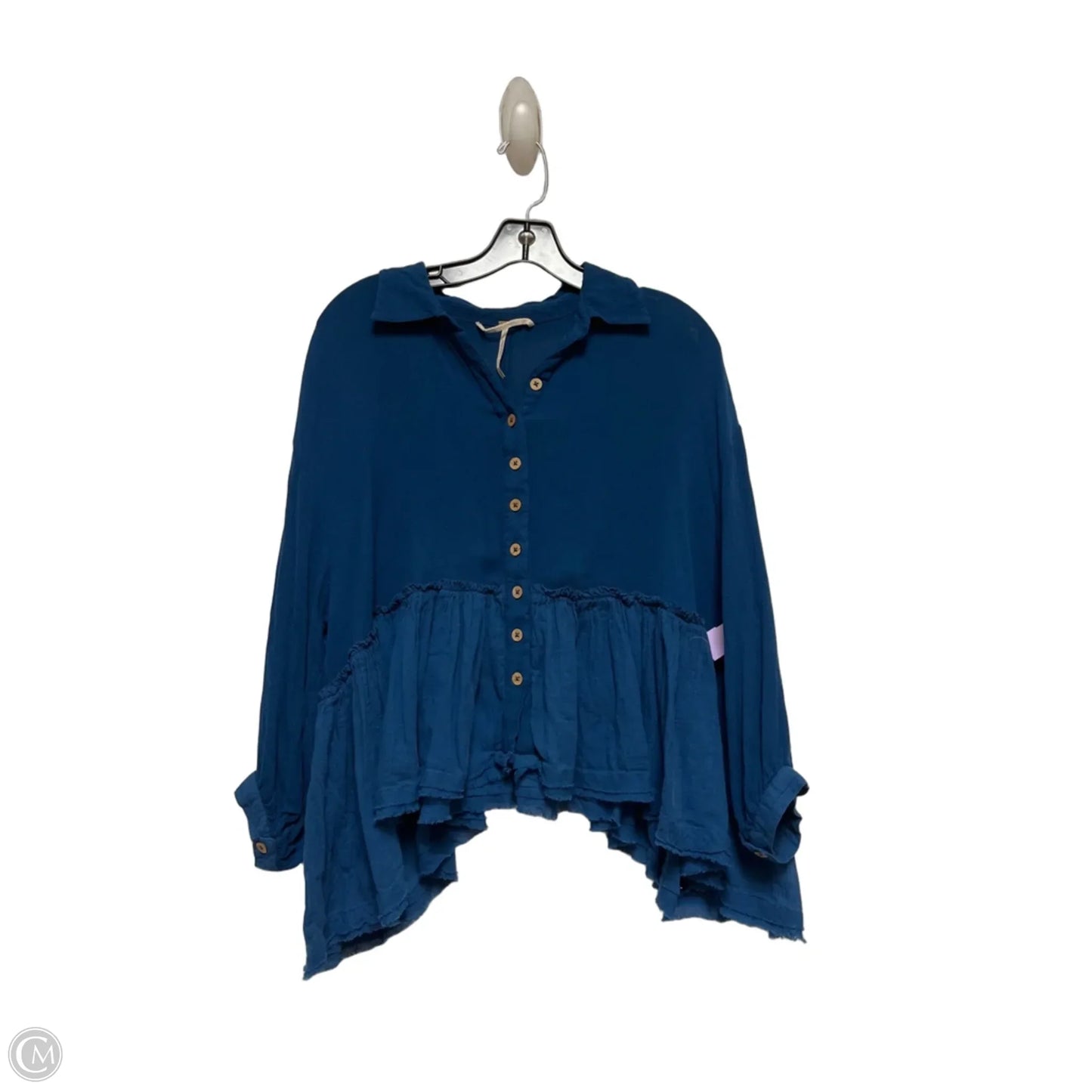 Top Long Sleeve By Free People In Teal, Size: M