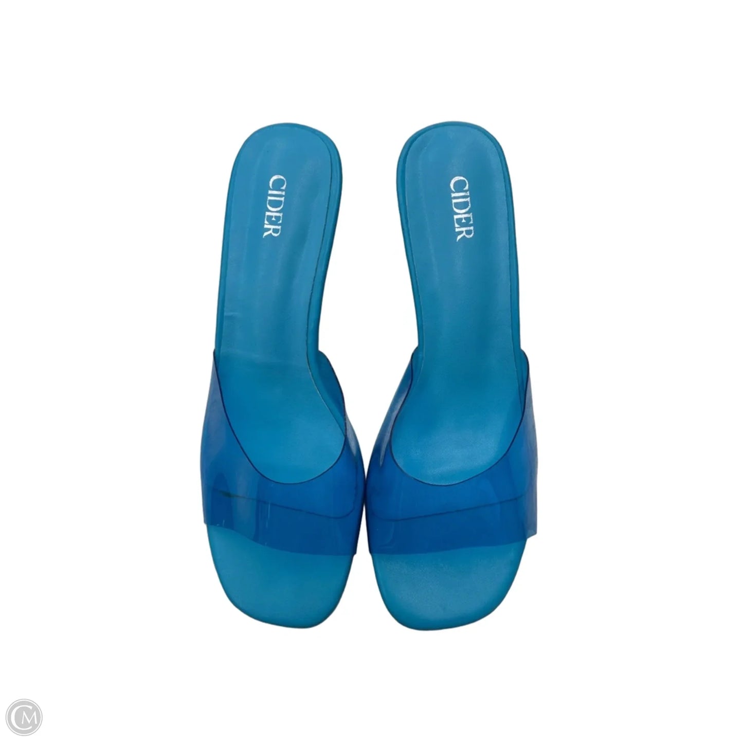 Sandals Heels Block By Cider In Blue, Size: 6.5