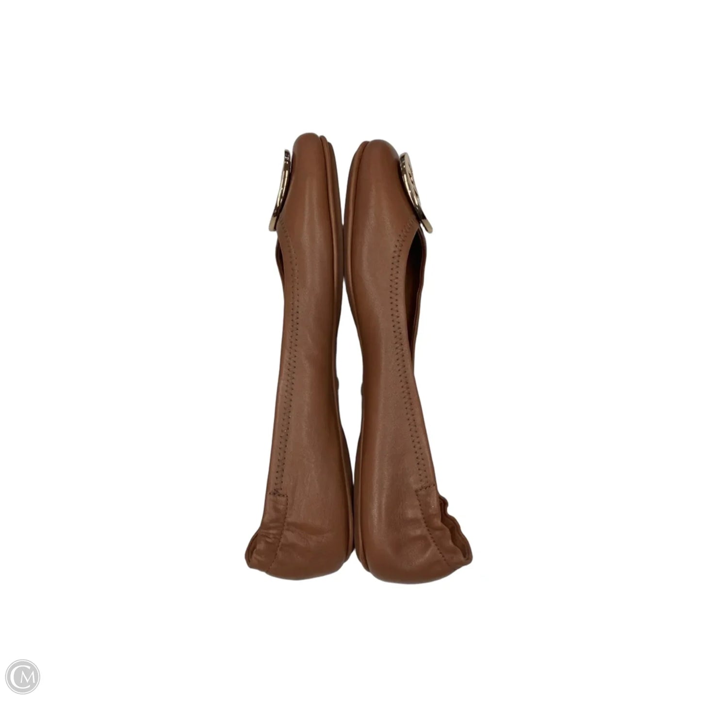 Shoes Designer By Tory Burch In Brown & Gold, Size: 9