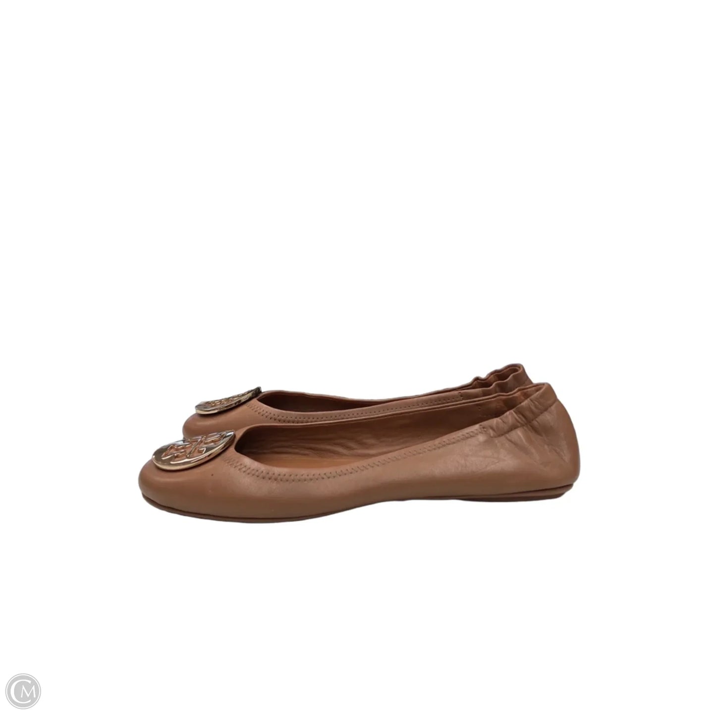 Shoes Designer By Tory Burch In Brown & Gold, Size: 9