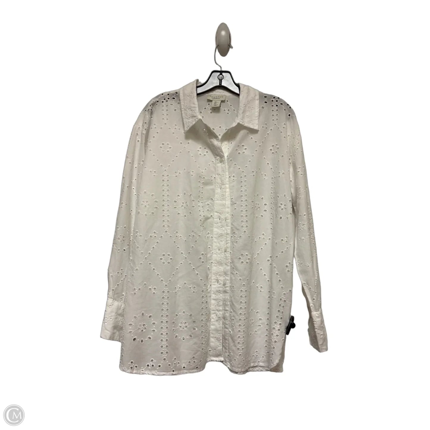 Top Long Sleeve By Calypso St Barth In White, Size: L