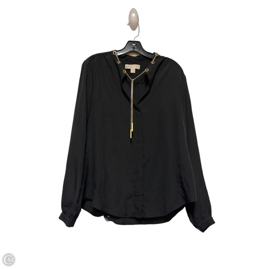 Top Long Sleeve By Michael By Michael Kors In Black, Size: L