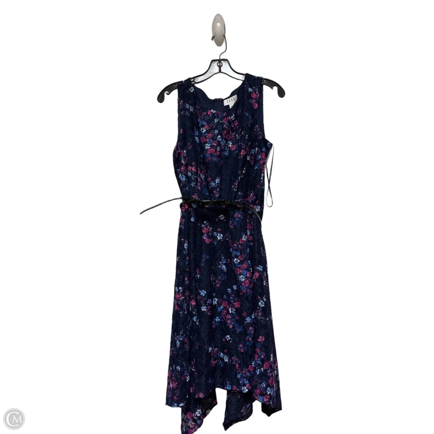 Dress Casual Short By Elle In Blue & Pink, Size: M