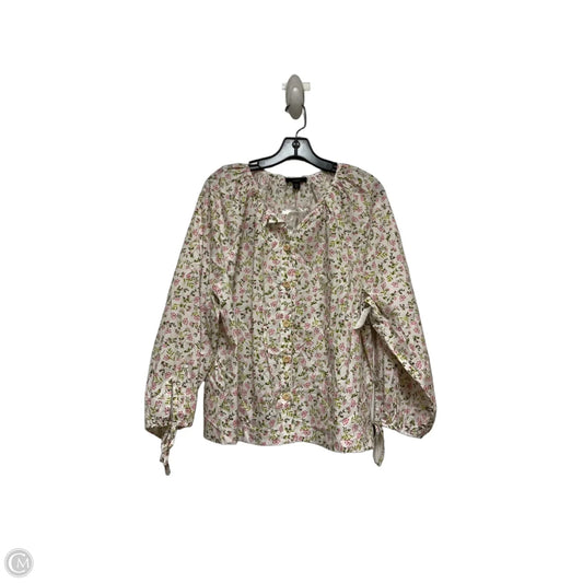 Top Long Sleeve By J. Crew In Floral Print, Size: 2x