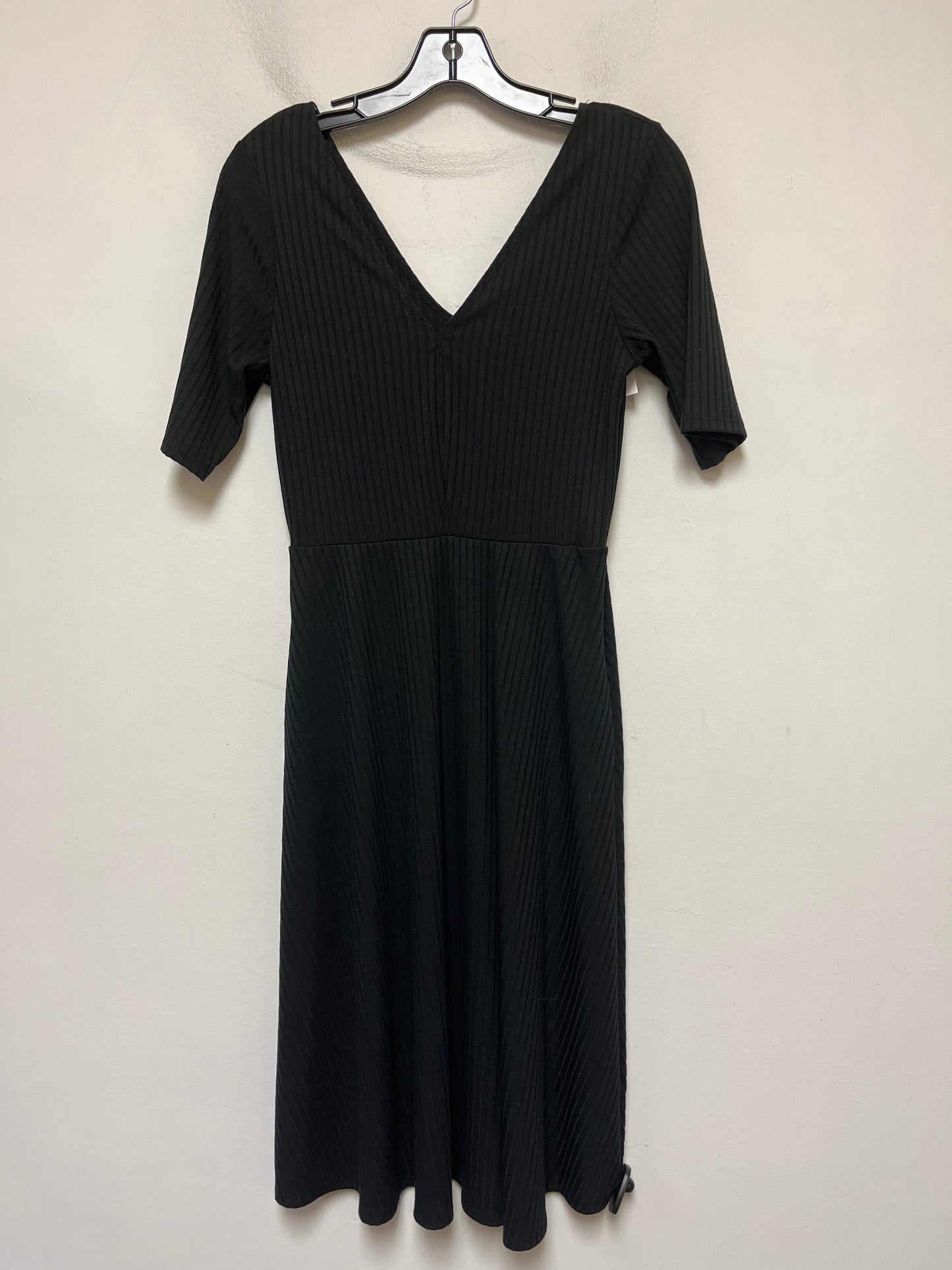 Black Dress Casual Midi Socialite, Size M