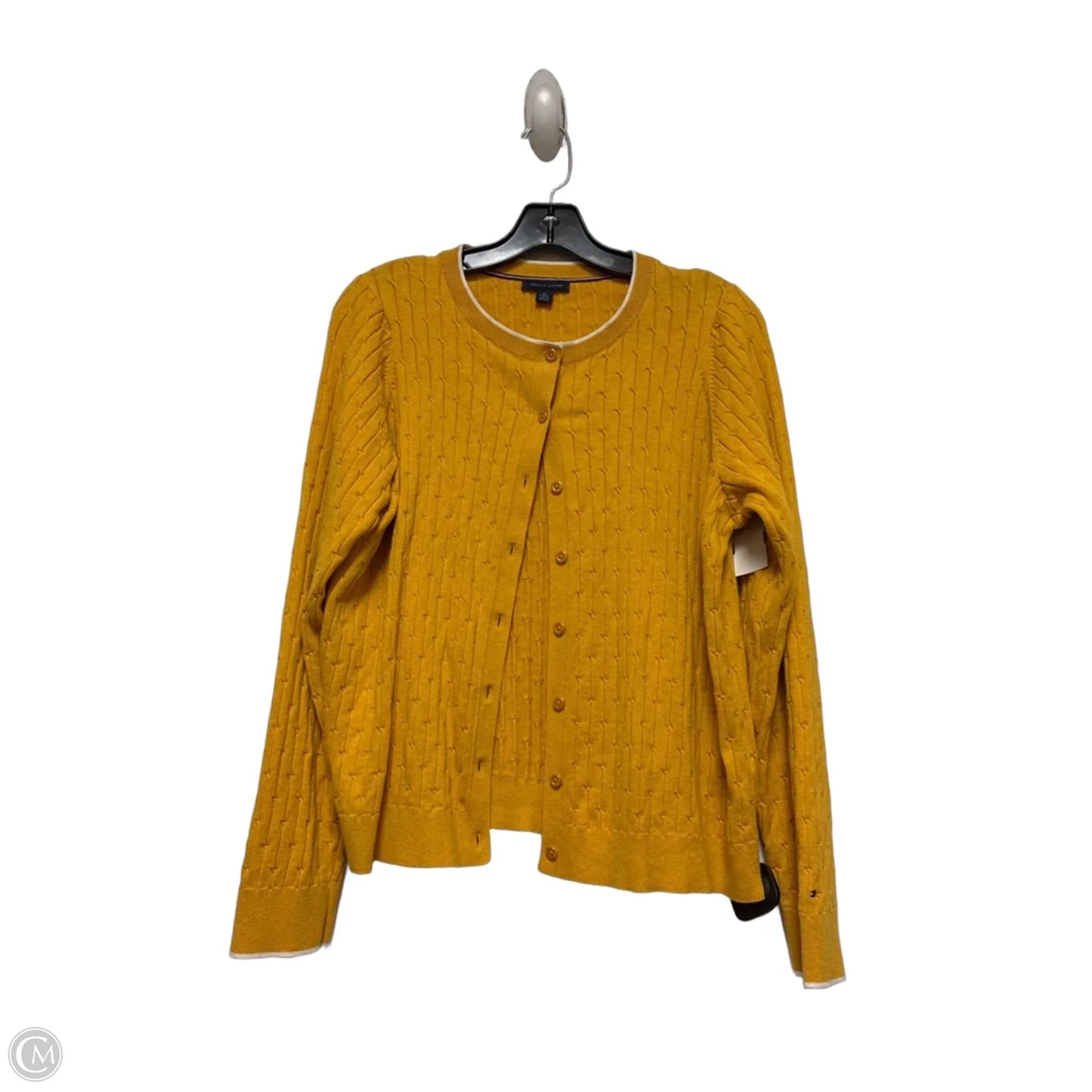 Cardigan By Tommy Hilfiger In Yellow, Size: Xl