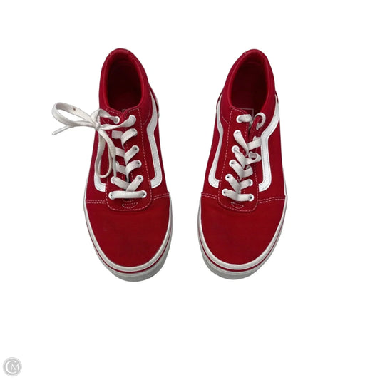 Shoes Sneakers By Vans In Red & White, Size: 5.5